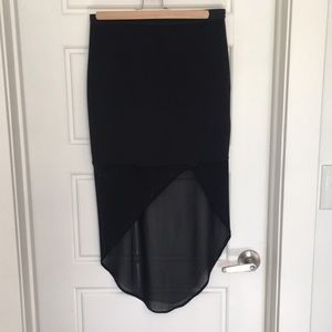Silence + Noise Black high low skirt